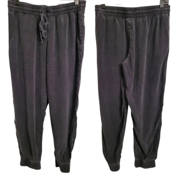 BELLA DAHL black wash Tencel Lyocell drawstring joggers athleisure gorpcore S - Picture 1 of 13